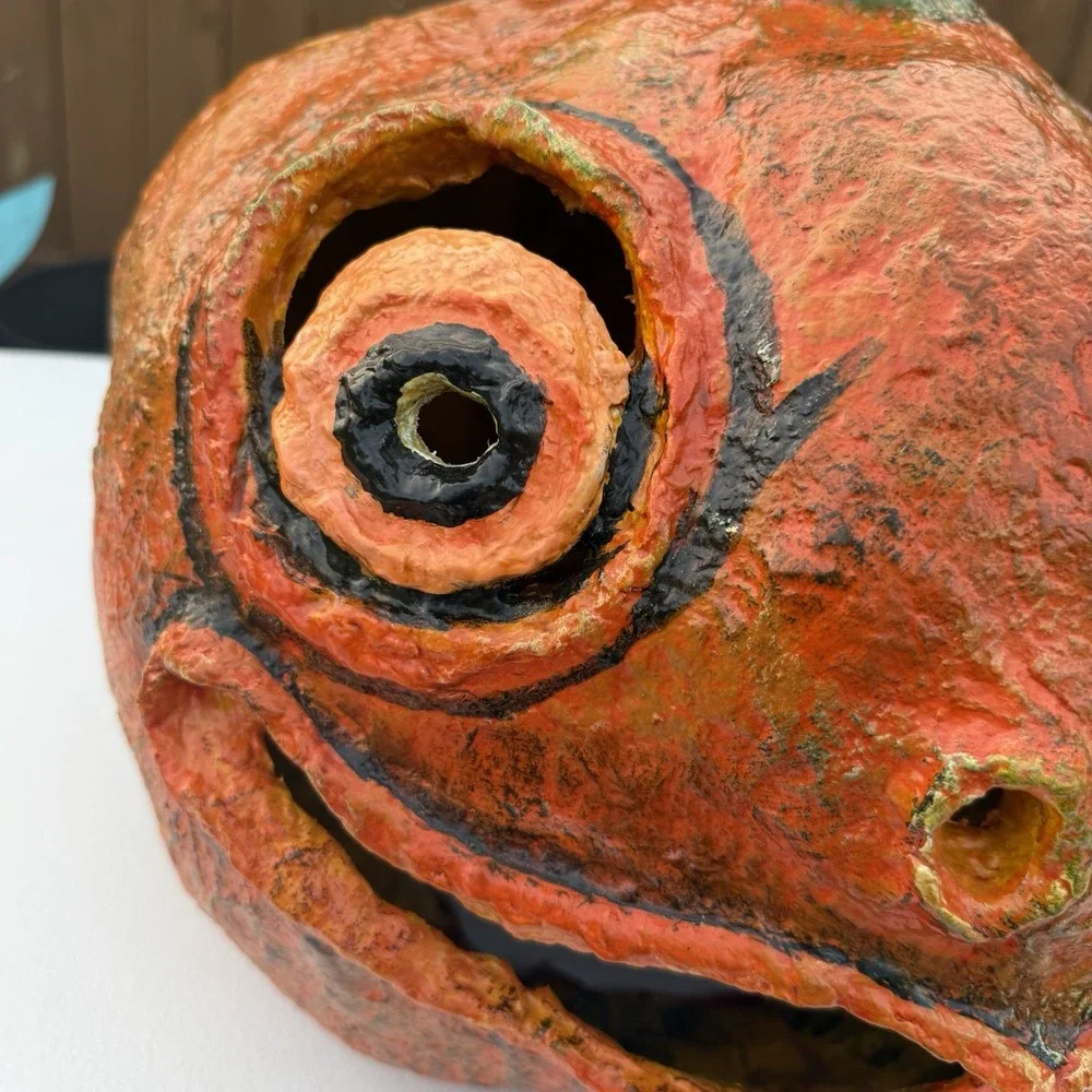 Large Halloween Paper Mache Pulp Jack O Lantern‎ Extra Large